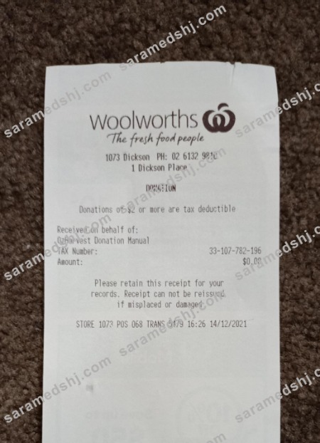 Woolworths market receipt